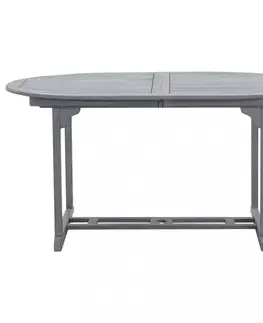 Záhradné stoly Záhradný rozkladací stôl sivá akácie Dekorhome