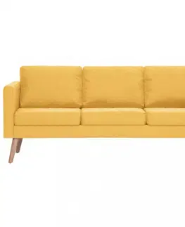 Pohovky a gauče 3miestna pohovka látka / drevo Dekorhome Žltá
