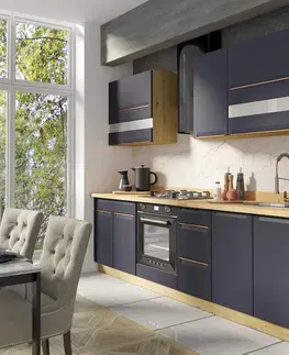 Modulový kuchynský nábytok Kuchynská linka Glamour 260 C Plus s pracovná doska blue