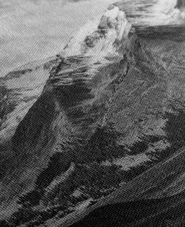 Čiernobiele obrazy Obraz nádherná horská panoráma v čiernobielom prevedení