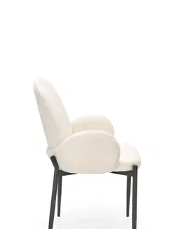Jedálenské stoličky HALMAR K477 jedálenská stolička krémová / čierna