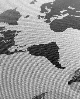 Obrazy mapy Obraz glóbusy s mapou sveta v čiernobielom prevedení