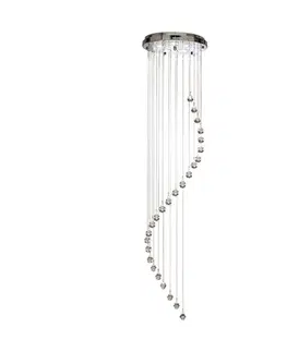 Závesné svietidlá Searchlight Závesná lampa Hallway s krištáľovým závesom 180 cm