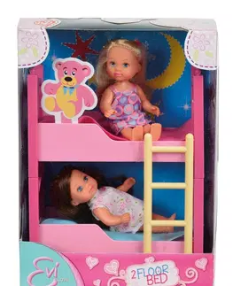Hračky bábiky SIMBA - Dve Evičky S Poschodovou Posteľou A Príslušenstvom