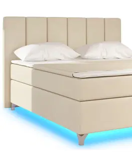 Postele NABBI Barino 160 čalúnená manželská posteľ s úložným priestorom béžová (Soft 33)