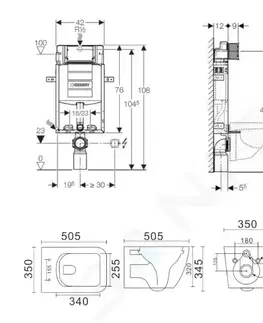 Kúpeľňa GEBERIT - Kombifix Set predstenovej inštalácie, klozetu Arkas a dosky softclose, tlačidlo Sigma30, biela/chróm SANI15CA3106