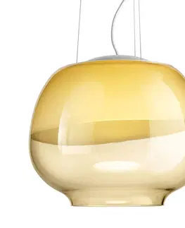 Závesné svietidlá Vistosi Dizajnová závesná lampa Mirage SP, jantár