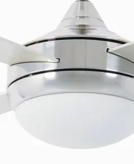Stropné ventilátory so svetlom FARO BARCELONA Stropný ventilátor Icaria L so svetlom hliník/sivá/javor
