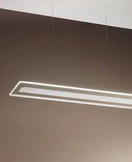 Závesné svietidlá Linea Light Závesné LED Antille, sklo, obdĺžnikové, biele