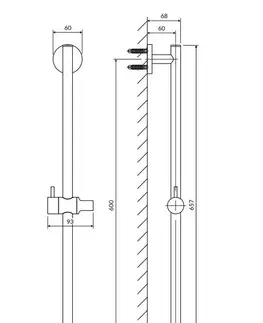 Sprchy a sprchové panely OMNIRES - Sprchová tyč s posuvným držiakom, 66 cm, zlatá DR12GL