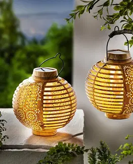 Vonkajšie osvetlenie Solárny lampáš Bamboo Flame, 2 ks