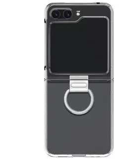 Puzdrá na mobilné telefóny Zadný kryt Clear Cover s držiakom na prst pre Samsung Galaxy Z Flip5, transparentná GP-FPF731SBDTW