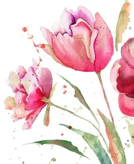 Tapety s imitáciou malieb Tapeta tulipány v zaujímavom prevedení