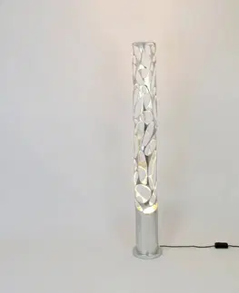Stojacie lampy Holländer Stojacia lampa Talismano, strieborná farba, výška 176 cm, železo