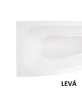 Vane HOPA - Asymetrická vaňa LUNA - Nožičky k vani - S nožičkami, Rozmer vane - 150 × 80 cm, Spôsob prevedenia - Ľavé VANLUN150L + OLVPINOZ