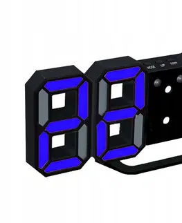 DIGITÁLNE HODINY Modré LED hodiny s budíkom VG 458N, 23 cm