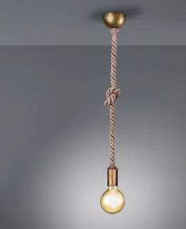 Závesné svietidlá Trio Lighting Závesná lampa Rope dekoratívne lano 1-plameňová