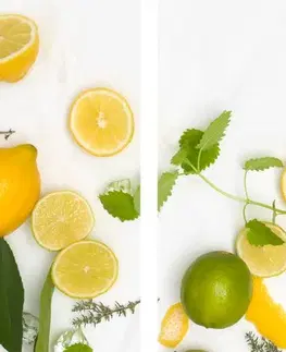 Obrazy jedlá a nápoje 5-dielny obraz zmes citrusových plodov