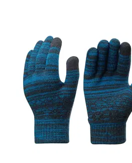 čiapky Detské dotykové turistické rukavice SH100 z pleteného materiálu 4-14 rokov