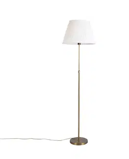 Stojace lampy Stojatá lampa bronzová so skladaným tienidlom krémová 45 cm nastaviteľná - Parte