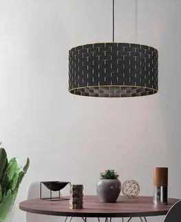 Závesné svietidlá EGLO Závesná lampa Marasales z textilu, Ø 55 cm