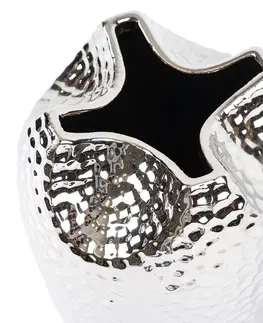 Vázy keramické Keramická váza Silver dots strieborná, 29 cm