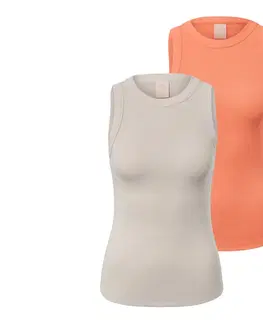Shirts & Tops Športové topy, 2 ks, oranžový a krémový