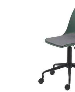 Kancelárske stoličky Furniria Dizajnová kancelárska stolička Jeffery matná zelená