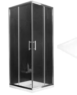 Vane MEXEN/S - Rio Sprchovací kút štvorcový 70x70, transparent, chrom + vanička so sifónom 860-070-070-01-00-4010