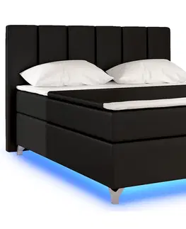 Postele NABBI Barino 140 čalúnená manželská posteľ s úložným priestorom čierna (Soft 11)