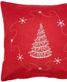 Obliečky Forbyt Vianočná obliečka na vankúšik červená, 40 x 40 cm