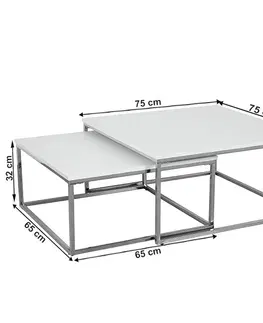 Konferenčné stolíky KONDELA Enisol konferenčný stolík (2 ks) biela / chróm