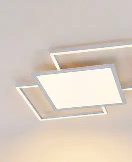 Stropné svietidlá Lucande Lucande Ciaran LED stropná lampa, štvorce, CCT
