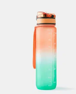 fitnes Fľaša na fitnes Motivation oranžovo-zelená 1 liter