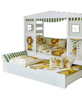 Atypické detské postele Posteľ V Tvare Domčeka Lio Safari