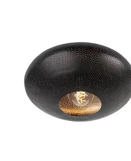 Stropne svietidla Inteligentné stropné svietidlo čierne so zlatou 40 cm vrátane Wifi G95 - Radiance