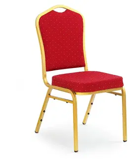 Čalúnené stoličky Stolička K66 kov/tkanina zlatá/bordó 45x59x93