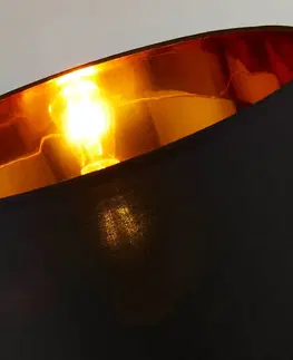 Stolové lampy Searchlight Stojaca lampa Orbit, čierno-zlatá