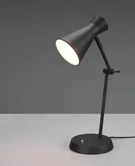 Stolové lampy na písací stôl Reality Leuchten Lampa na písací stôl Enzo, 1-plameňová, čierna