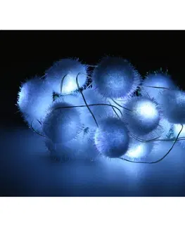 Vianočné dekorácie Svetelná LED reťaz s 20 guľami Snowball, 1,9 m, studená biela