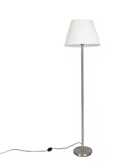 Stojace lampy Moderná stojaca lampa z ocele s bielym skladaným tienidlom 45 cm - Simplo