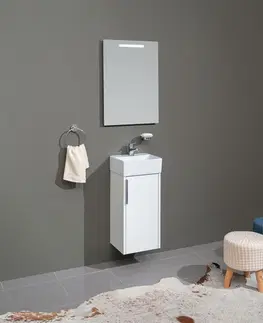 Kúpeľňový nábytok MEREO - Vigo, kúpeľňová skrinka s keramickým umývadlom, 33 cm, dub Riviera CN351
