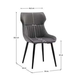 Stoličky Jedálenská stolička, tmavosivá/čierna, SAGARA