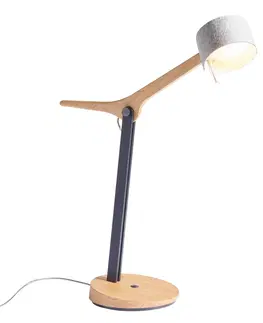 Stolové lampy na písací stôl Domus Drevená stolná LED lampa Frits v dubovej