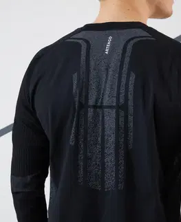 bedminton Pánske tenisové tričko Thermic s dlhým rukávom čierne