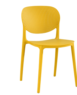 Jedálenské stoličky KONDELA Fedra New plastová jedálenská stolička žltá