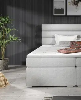 Postele NABBI Spezia 160 čalúnená manželská posteľ s úložným priestorom sivá