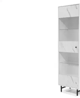 Nábytok do obývačky ArtGiB Vitrína VEROLI VR-04 | biela / biely mramor