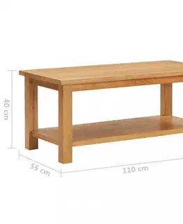 Konferenčné stolíky Konferenčný stolík masívne dubové drevo Dekorhome 90x45x40 cm
