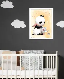 Obrazy do detskej izby Obraz Pandička s čajníkom